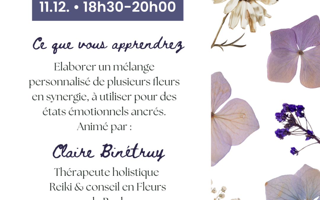 Advanced use of Bach flowers workshop on 13.11.2025 at 6.30 pm