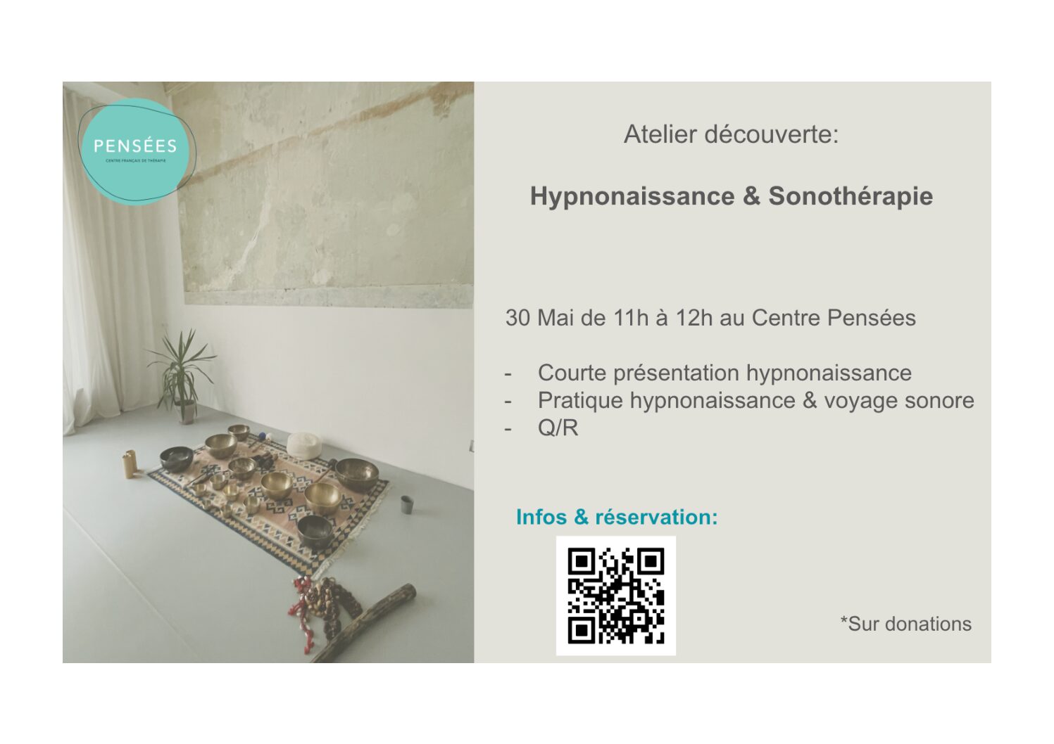 Atelier Hypno-naissance et sonothérapie 30.05 @ 11h